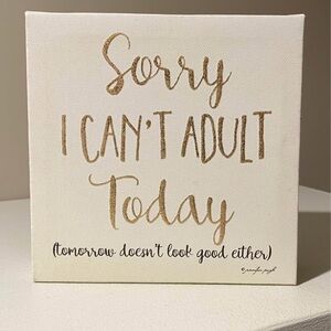 Canvas Wall Art with Gold Text